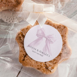 Personalisiert Pink Bow Girl Coquette Babydusche Runder Aufkleber