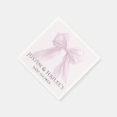 Personalisiert Pink Bow Girl Coquette Babydusche Serviette (Ecke)