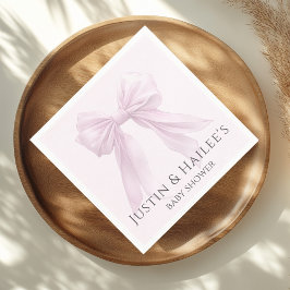 Personalisiert Pink Bow Girl Coquette Babydusche Serviette
