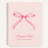 Personalisiert Pink Bow Girl Coquette Notebook Notizblock (Vorderseite)