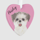Personalisiert Pink Brown und White Shih Tzu Ornament (Vorderseite)