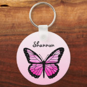 Personalisiert Pink Butterfly Schlüsselanhänger (Vorderseite)