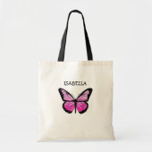 Personalisiert Pink Butterfly Tragetasche (Vorne)