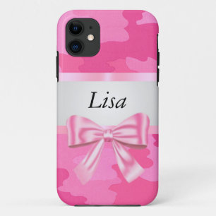 Personalisiert Pink Camouflage Pink Bow Case-Mate iPhone Hülle