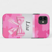 Personalisiert Pink Camouflage Pink Bow Case-Mate iPhone Hülle (Rückseite (Horizontal))