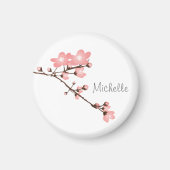 Personalisiert Pink Cherry Blossom 2 " Square Magn Magnet (Vorne)