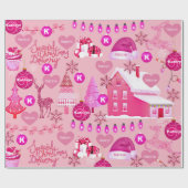 Personalisiert Pink Christmas Geschenkpapier (Flach)