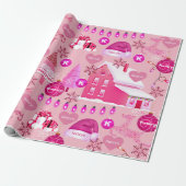 Personalisiert Pink Christmas Geschenkpapier (Ungerollt)