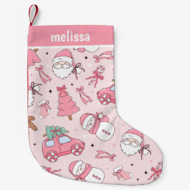 Personalisiert Pink Christmas Kleiner Weihnachtsstrumpf