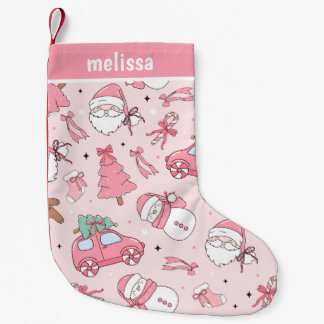 Personalisiert Pink Christmas Kleiner Weihnachtsstrumpf