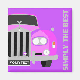 Personalisiert Pink Classic British Limousine Car Magnet