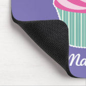 Personalisiert Pink Cupcake WIth Polka Dot Cherry Mousepad (Ecke)