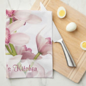 Personalisiert Pink Cymbidium Orchid Küchentuch (Viertel Falte)