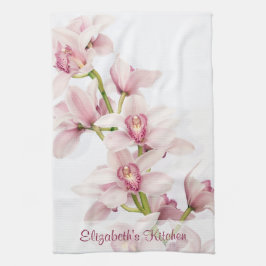 Personalisiert Pink Cymbidium Orchid Küchentuch