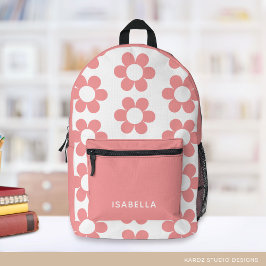 Personalisiert Pink Daisy Girl Backpack Bedruckter Rucksack