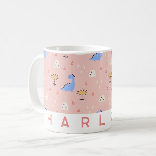 Personalisiert-Pink-Dinosaurier-Tasse   Niedlicher Kaffeetasse