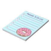 Personalisiert Pink Donut Doughnut Sprinkles Feins Notizblock (Rotiert)