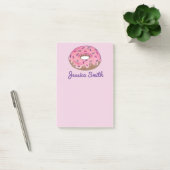 Personalisiert Pink Donut Doughnut Sprinkles Feins Post-it Klebezettel (Büro)