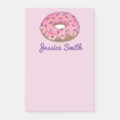 Personalisiert Pink Donut Doughnut Sprinkles Feins Post-it Klebezettel (Vorderseite)