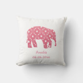 Personalisiert Pink Elephant Baby Kissen (Vorderseite)