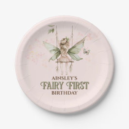 Personalisiert Pink Fairy Erster Geburtstag Party Pappteller