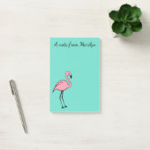 Personalisiert Pink Flamingo Post It Notes Gift Post-it Klebezettel (Büro)