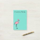 Personalisiert Pink Flamingo Post It Notes Gift Post-it Klebezettel (Auf Schreibtisch)