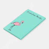 Personalisiert Pink Flamingo Post It Notes Gift Post-it Klebezettel (angewinkelt)