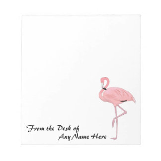 Personalisiert Pink Flamingo Stationery Notizblock