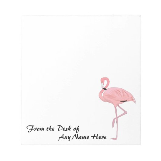 Personalisiert Pink Flamingo Stationery Notizblock (Vorderseite)