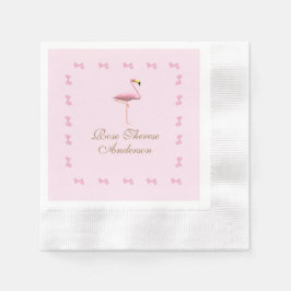Personalisiert Pink Flamingo Themed Serviette
