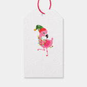 Personalisiert Pink Flamingo Weihnachten Geschenkanhänger (Rückseite)