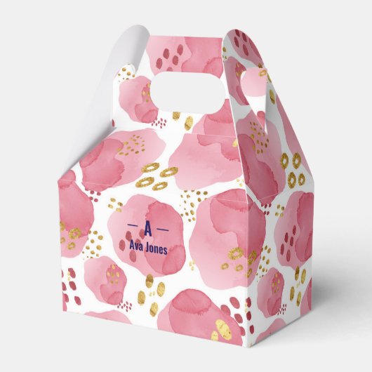 Personalisiert Pink Floral Geschenkboxen - Individ Geschenkschachtel (Vorderseite)