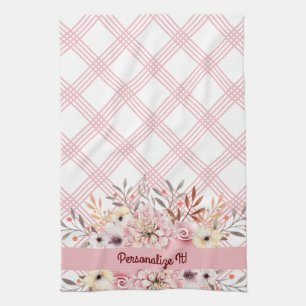 PERSONALISIERT Pink Floral Küchentücher