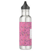 Personalisiert PINK Floral Monogramm Edelstahlflasche (Links)