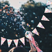 Personalisiert Pink Floral Patten Baby Girl Wimpelkette