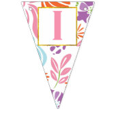 Personalisiert Pink Floral Patten Baby Girl Wimpelkette (Erste Fahne)