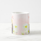 Personalisiert Pink Floral Red Panda Mama Baby Tas Kaffeetasse (Mittel)
