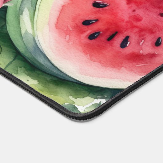 Personalisiert Pink Floral Watermelon Schreibtischunterlage (Ecke)