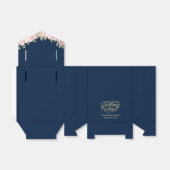 Personalisiert Pink Floral Wedding Day Navy Blue Geschenkschachtel (Ungefaltet)