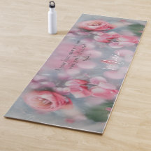 Personalisiert Pink Floral Yoga Mat - Individuelle