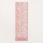 Personalisiert Pink Floral Yoga Mat Yogamatte (Rückseite)