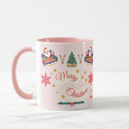 Personalisiert Pink Frohe Weihnachten Weihnachten Tasse
