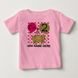 Personalisiert Pink Frosch 2. Geburtstag T - Shirt