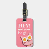 Personalisiert Pink Funny Cat Gepäckträger Tag Gepäckanhänger (Vorderseite vertikal)