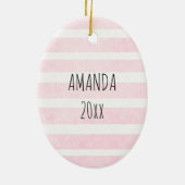 Personalisiert Pink Gingerbrot Mann Weihnachten Keramik Ornament (Hinten)