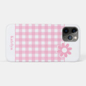 Personalisiert Pink Gingham Kariert Case-Mate iPhone Hülle (Rückseite (Horizontal))