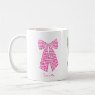 Personalisiert Pink Gingham Romantischer Coquette Kaffeetasse