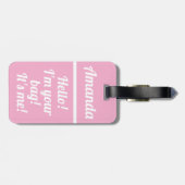 Personalisiert Pink Girl Funny Luggage Tag Gepäckanhänger (Rückseite horizontal)