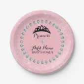 Personalisiert Pink Girl Princess Babydusche Pappteller (Vorderseite)